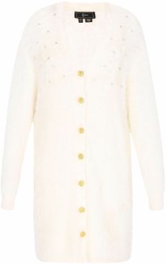 faina Pletený kabát 'Fashion Look'  zlatá / šedobiela