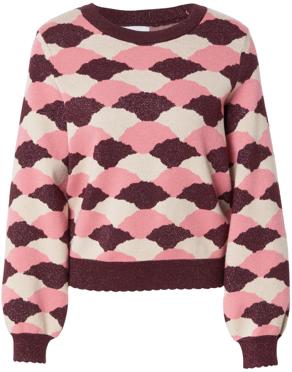 NÜMPH Sveter 'LILA'  béžová / ružová / bordová
