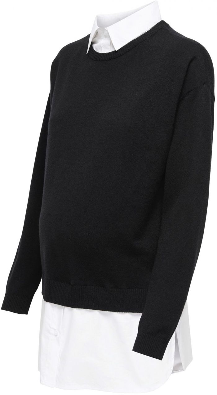 Only Maternity Sveter 'OLMPayson'  čierna / biela