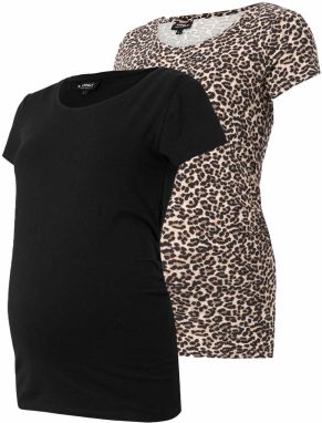 Only Maternity Tričko 'OLMLOVELY'  svetlobéžová / hnedá / svetlosivá / čierna