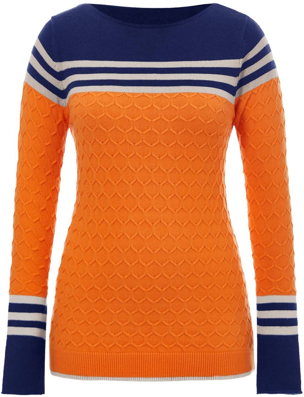 Imily Bela Sveter  tmelová / námornícka modrá / oranžová