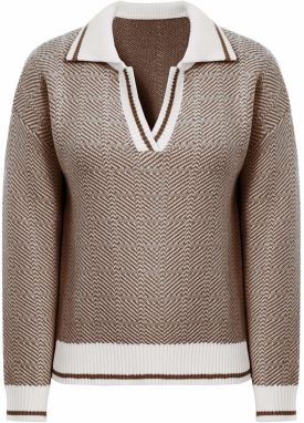 Imily Bela Sveter  tmavohnedá / biela