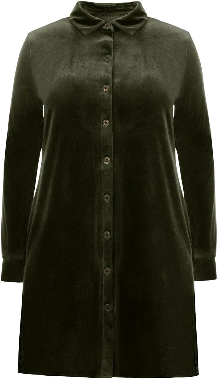 Imily Bela Košeľové šaty  tmavozelená