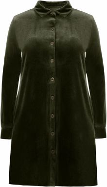 Imily Bela Košeľové šaty  tmavozelená