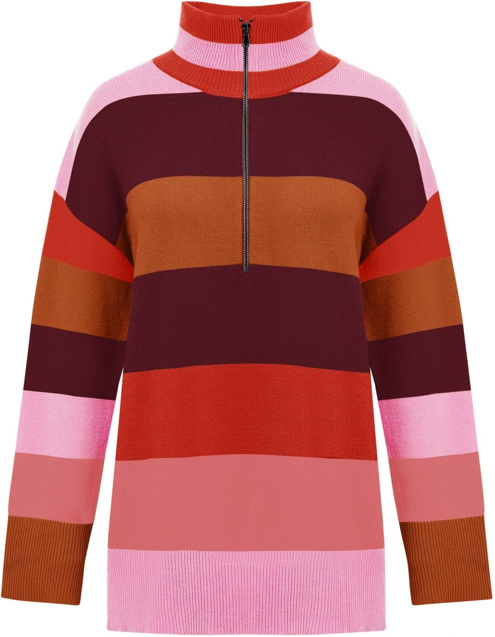 Imily Bela Sveter  tmavooranžová / jasne červená / melónová / tmavočervená