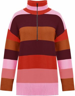 Imily Bela Sveter  tmavooranžová / jasne červená / melónová / tmavočervená