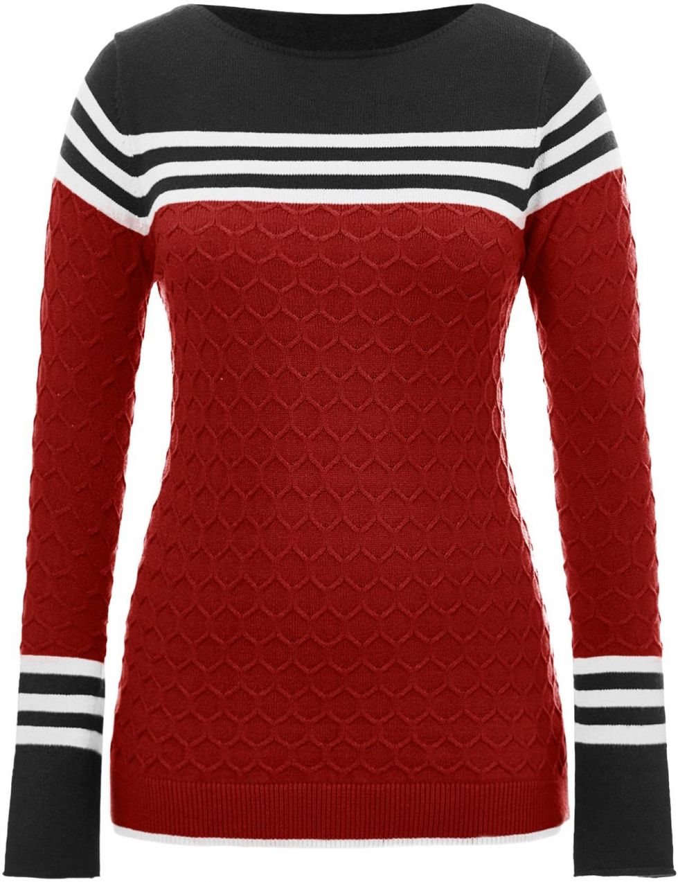 Imily Bela Sveter  burgundská / čierna / biela