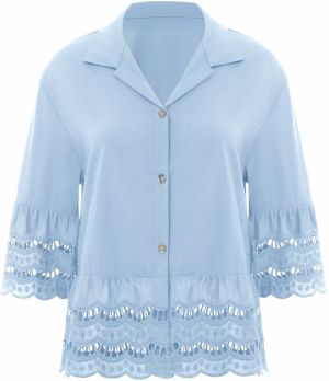 Imily Bela Blúzka  svetlomodrá