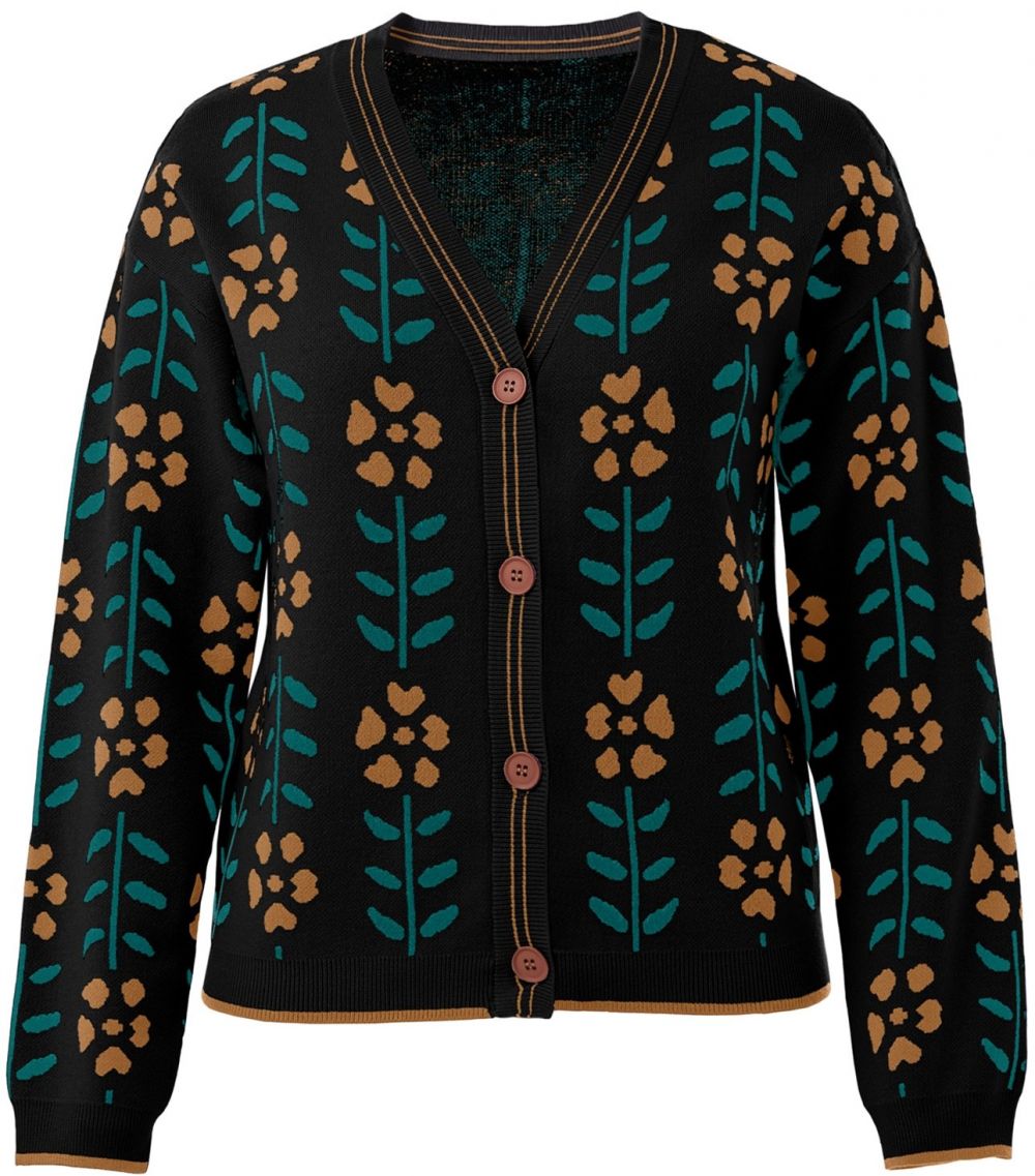 Imily Bela Kardigán  nefritová / oranžová / čierna