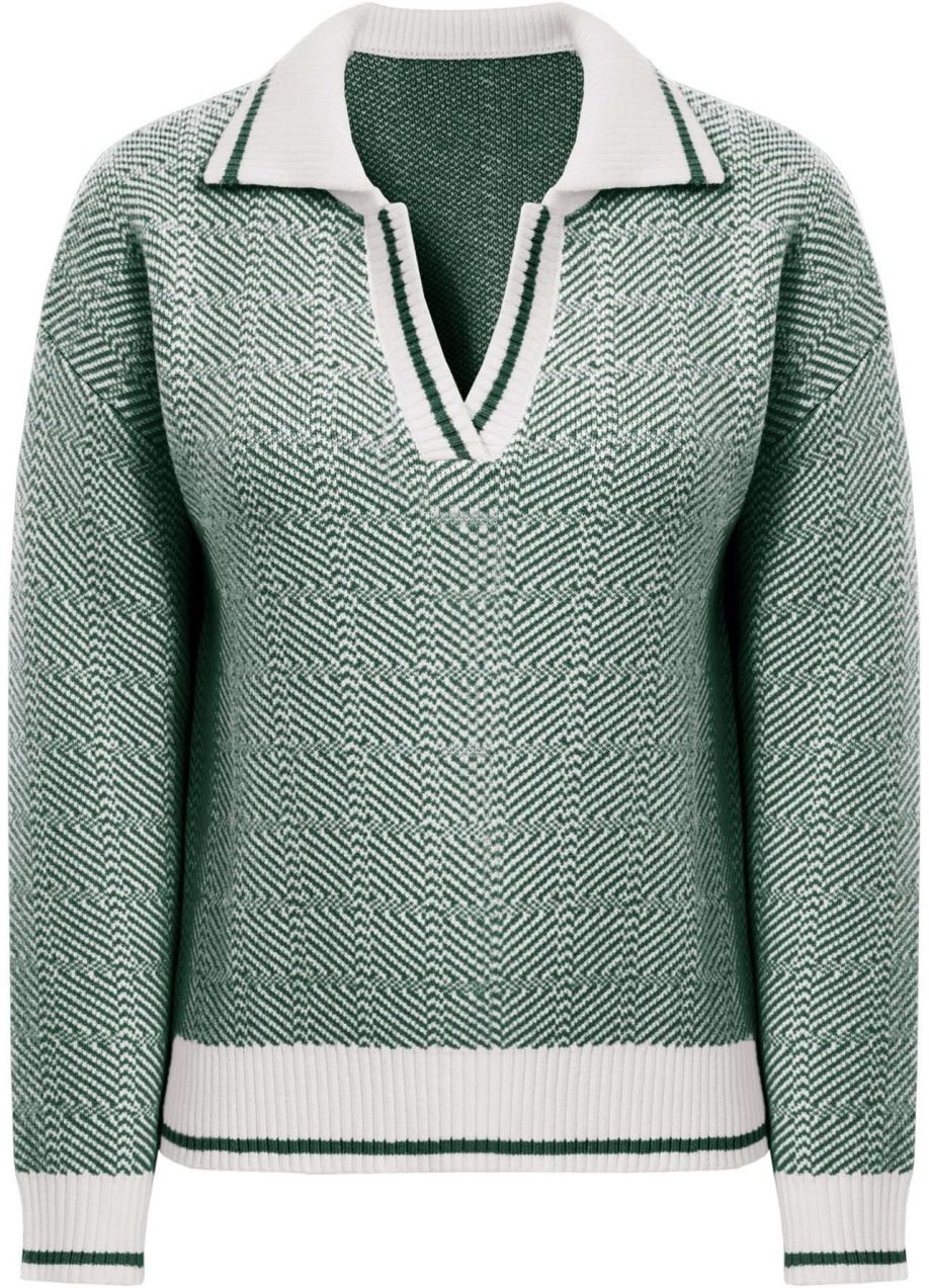 Imily Bela Sveter  zelená / biela