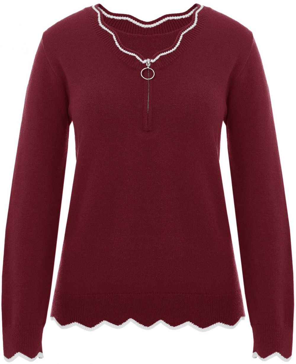 Imily Bela Sveter  burgundská / biela