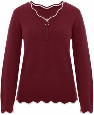 Imily Bela Sveter  burgundská / biela