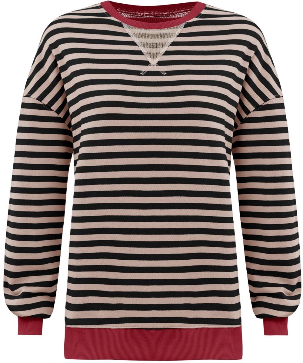 Imily Bela Mikina  béžová / brusnicová / čierna