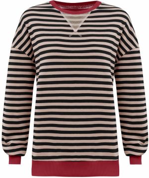 Imily Bela Mikina  béžová / brusnicová / čierna