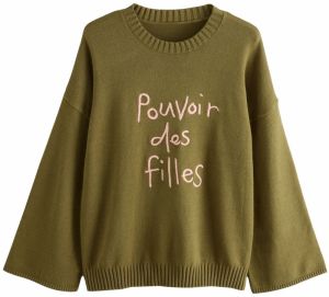 Rockett St George Sveter 'Pouvoir Des Filles'  zelená / ružová