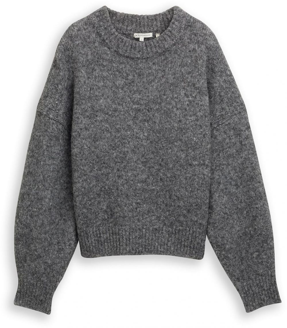 TOM TAILOR DENIM Sveter  tmavosivá