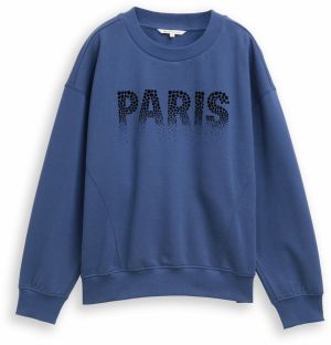 TOM TAILOR DENIM Mikina  tmavomodrá / čierna