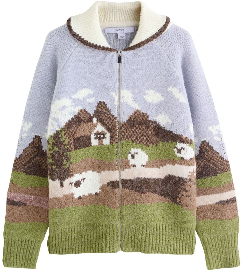 Next Kardigán  modrá / zmiešané farby