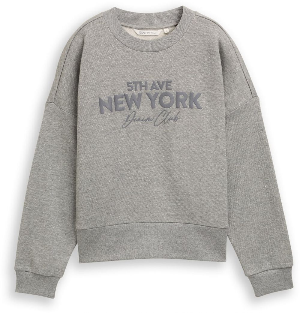 TOM TAILOR DENIM Mikina  sivá melírovaná