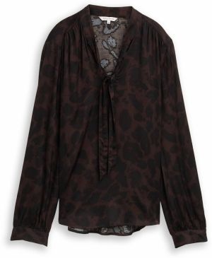 TOM TAILOR Blúzka  tmavohnedá / čierna