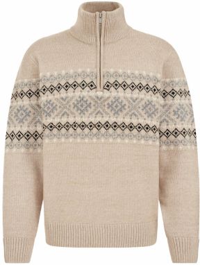 WE Fashion Sveter  béžová / svetlosivá / čierna / biela