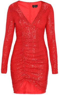 faina Kokteilové šaty  červená