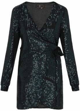 faina Kokteilové šaty  tmavozelená