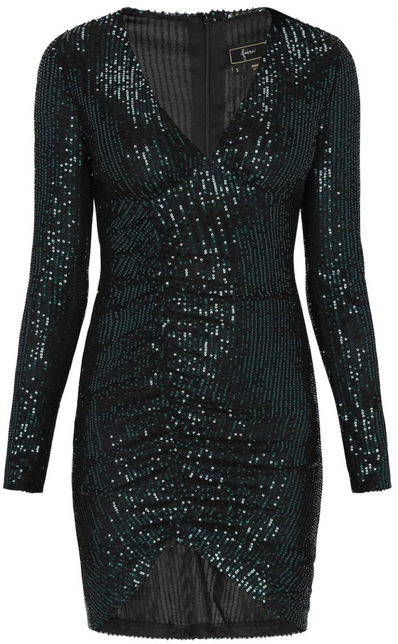 faina Kokteilové šaty  tmavozelená