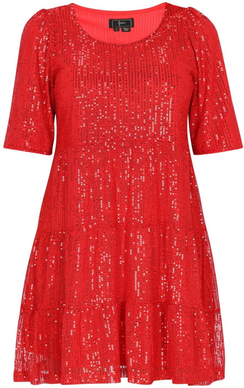 faina Kokteilové šaty  červená