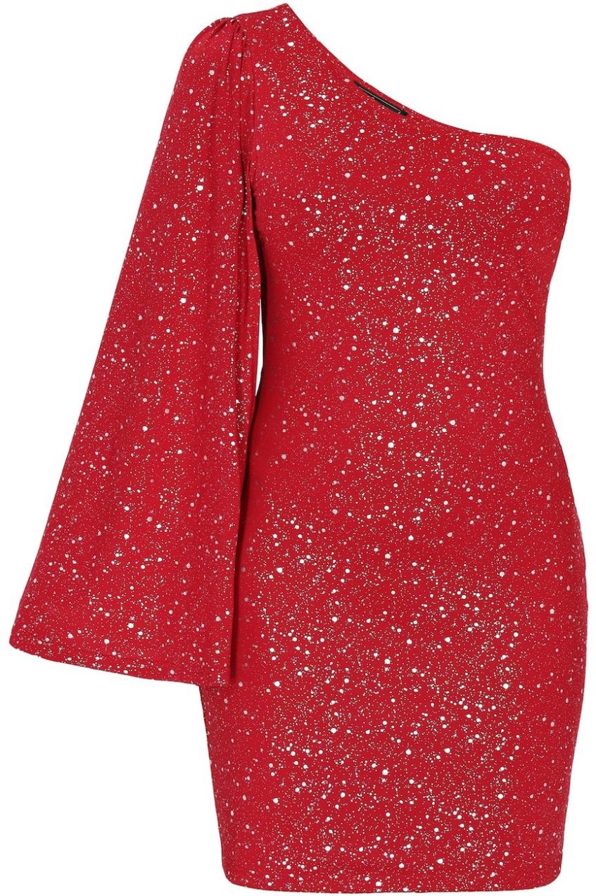 faina Kokteilové šaty  burgundská / strieborná