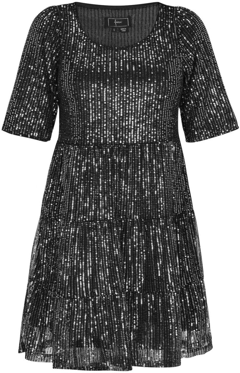 faina Kokteilové šaty  zlatá / čierna