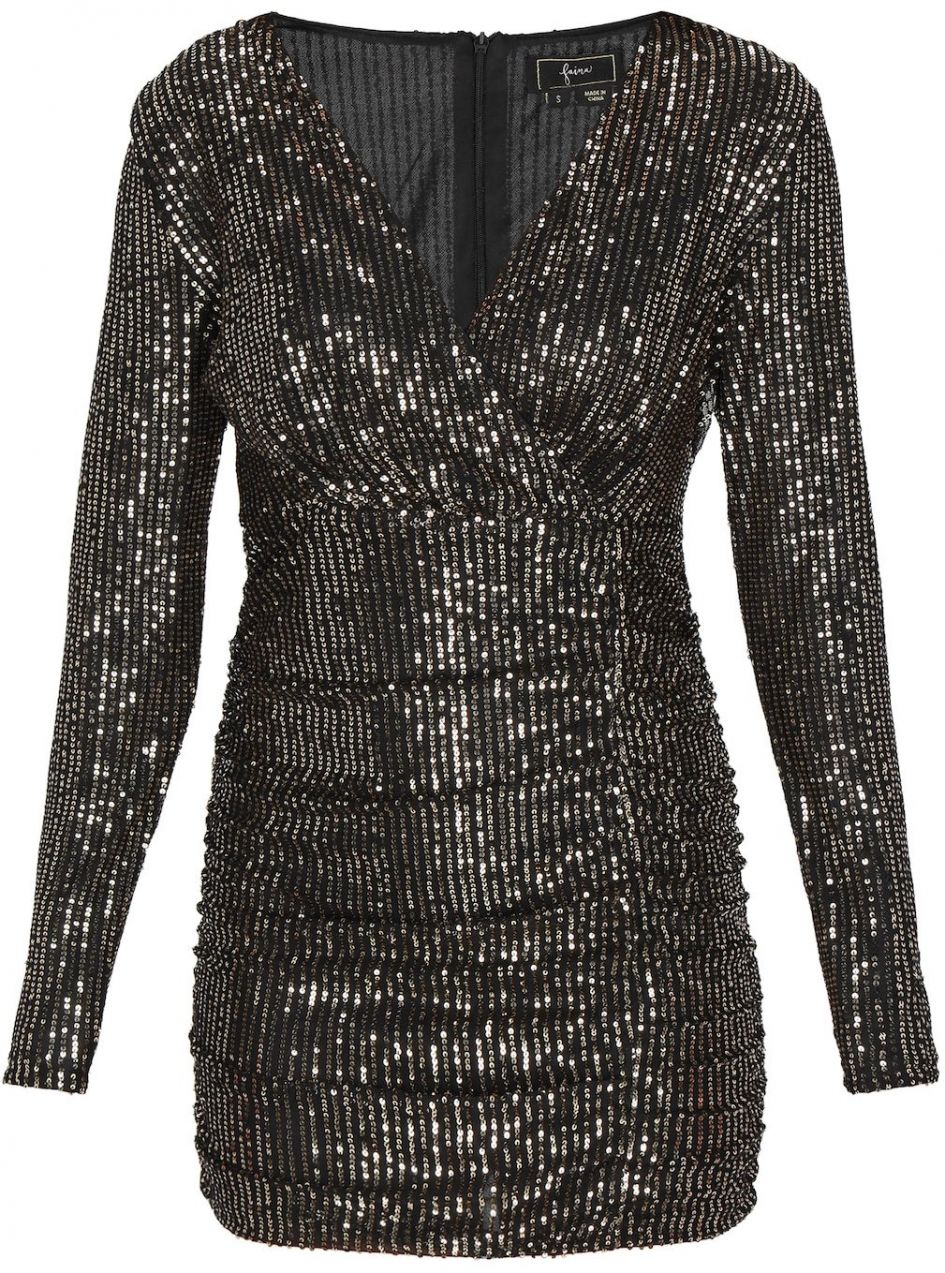 faina Kokteilové šaty  zlatá / čierna