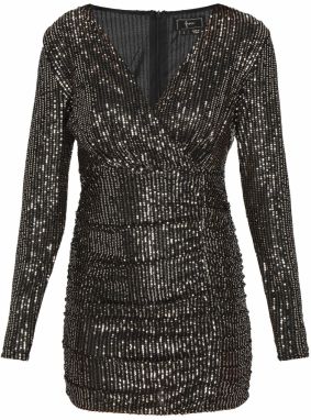 faina Kokteilové šaty  zlatá / čierna