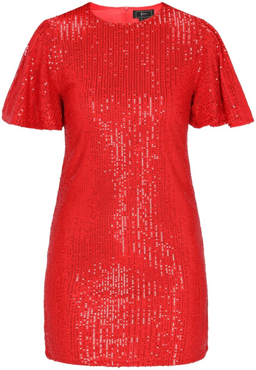 faina Kokteilové šaty  červená
