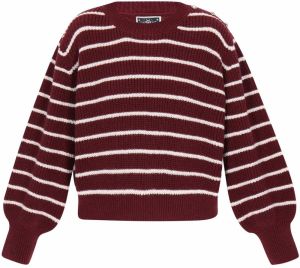 DreiMaster Maritim Oversize sveter  tmavočervená / biela