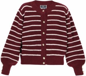 DreiMaster Maritim Oversize kardigán 'Classic Look'  tmavočervená / prírodná biela