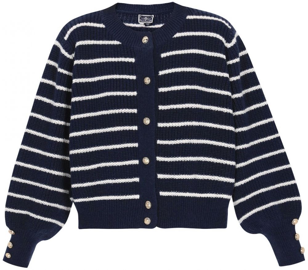 DreiMaster Maritim Oversize kardigán  námornícka modrá / šedobiela