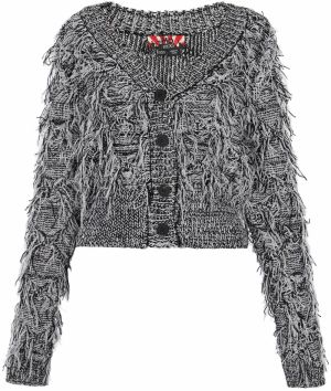 myMo ROCKS Kardigán  svetlosivá / čierna