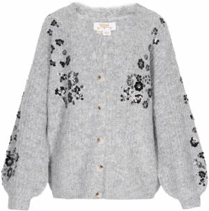 usha FESTIVAL Kardigán  sivá melírovaná / čierna / strieborná
