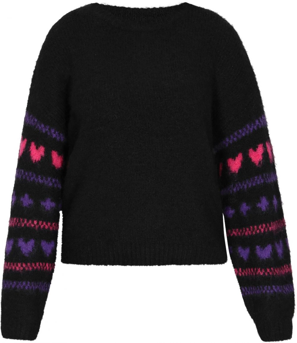 MYMO Sveter 'Young Fashion'  fialová / ružová / čierna