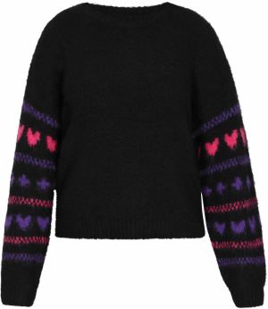 MYMO Sveter 'Young Fashion'  fialová / ružová / čierna