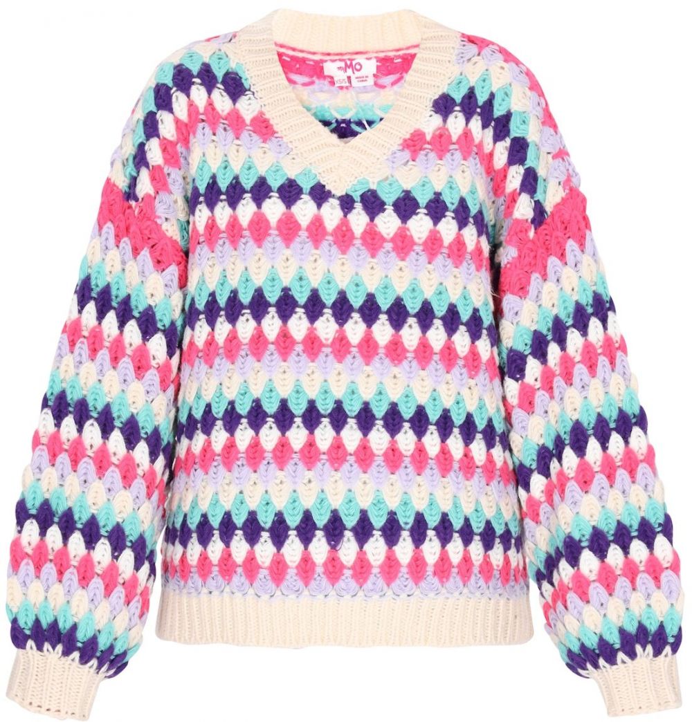 MYMO Sveter 'Young Fashion'  béžová / námornícka modrá / tyrkysová / malinová