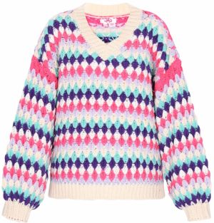 MYMO Sveter 'Young Fashion'  béžová / námornícka modrá / tyrkysová / malinová