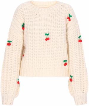 MYMO Sveter 'Young Fashion'  zelená / červená / biela ako vlna