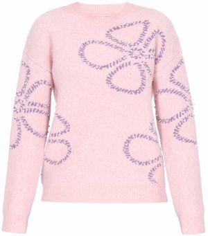 MYMO Oversize sveter 'Young Fashion'  fialová / púdrová / perlovo biela