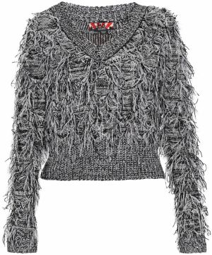 myMo ROCKS Sveter  svetlosivá / čierna