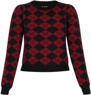 myMo ROCKS Sveter  burgundská / čierna