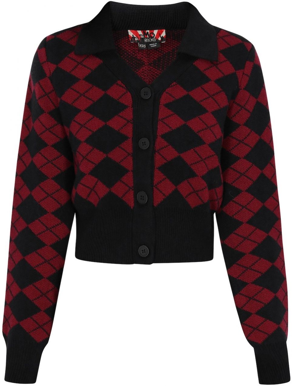 myMo ROCKS Kardigán  burgundská / čierna