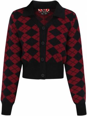 myMo ROCKS Kardigán  burgundská / čierna