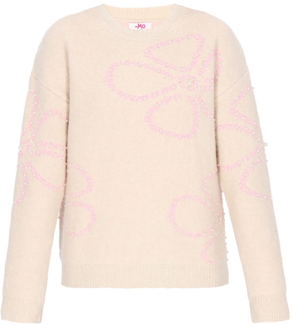 MYMO Oversize sveter 'Young Fashion'  béžová / ružová / perlovo biela
